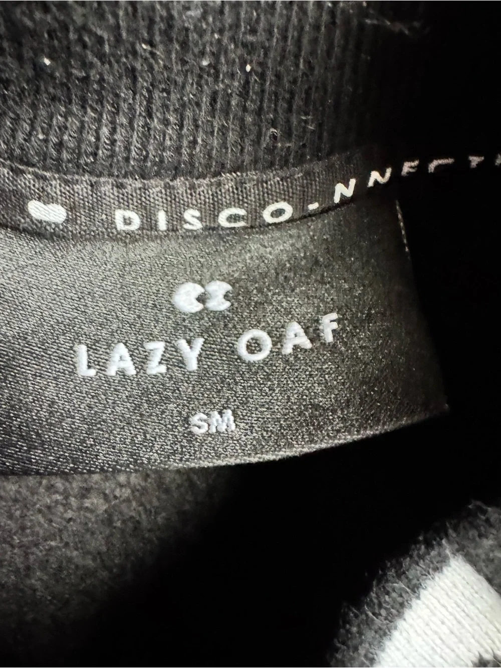 Lazy Oaf Black Sweatshirt Hearts Monochrome Mockneck y2k Women’s Small Medium